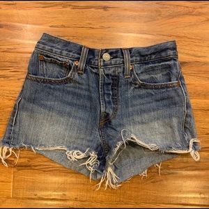 Levi's Denim High Rise Cut Off Shorts